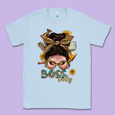 Western Messy Bun Boss Lady With Money Classic Tee Designed By Bundleandbundleshop