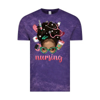 Cloud Purple Afro Messy Bun Nursing Bbs Vintage Tee - BundleAndBundleShop