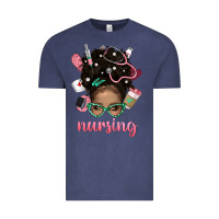 Vintage Denim Afro Messy Bun Nursing Bbs Vintage Tee - BundleAndBundleShop