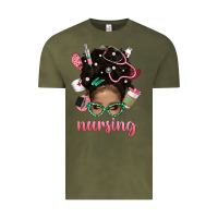 Vintage Olive Afro Messy Bun Nursing Bbs Vintage Tee - BundleAndBundleShop