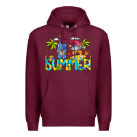 Burgundy Summer Gnomes Premium Hoodie - CowCowDesign