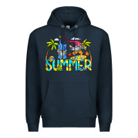 Navy Summer Gnomes Premium Hoodie - CowCowDesign
