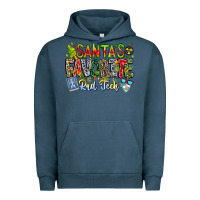Pigment Midnight Navy Santa's Favorite Rad Tech Urban Hoodie - CowhideDigitalArt