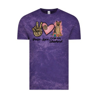 Cloud Purple peace love german shepherd Vintage Tee - JahusDesignShop