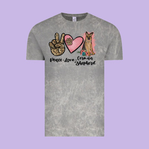 Peace Love German Shepherd Vintage Tee Designed By Jahusdesignshop