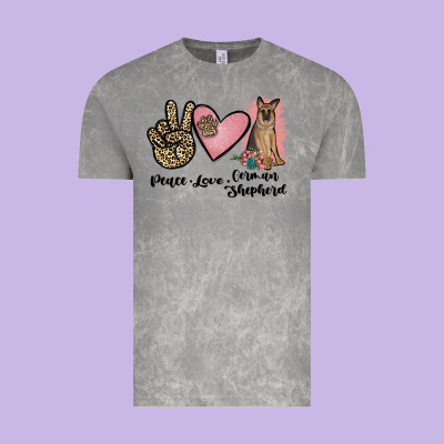 Peace Love German Shepherd Vintage Tee Designed By Jahusdesignshop