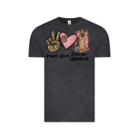Vintage Black peace love german shepherd Vintage Tee - JahusDesignShop