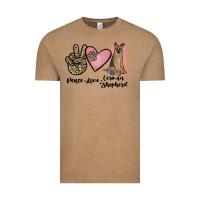Vintage Coffee peace love german shepherd Vintage Tee - JahusDesignShop