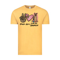 Vintage Mustard peace love german shepherd Vintage Tee - JahusDesignShop