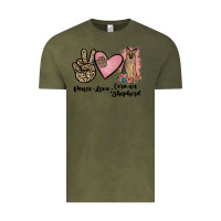 Vintage Olive peace love german shepherd Vintage Tee - JahusDesignShop