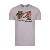 Vintage Zinc peace love german shepherd Vintage Tee - JahusDesignShop