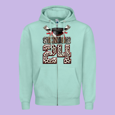 Senior 24 Zipper Hoodie Designed By Cowgirlartshop