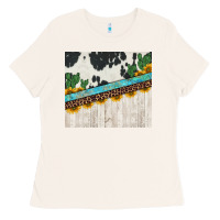Bone cowhide sunflowers cactus Ladies Tee - Jasminsmagicworld