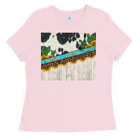Bubblegum Pink cowhide sunflowers cactus Ladies Tee - Jasminsmagicworld