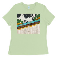 Matcha cowhide sunflowers cactus Ladies Tee - Jasminsmagicworld