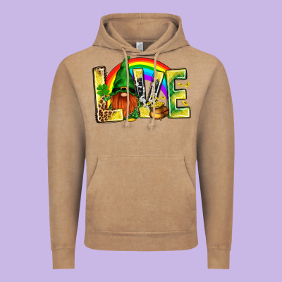 St. Patricks Love With Gnome Vintage Hoodie Designed By Bundleandbundleshop