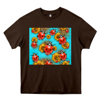 Chocolate Brown Western Sunflowers Ladybug Heavy Core Tee - LillyAllenDesigns