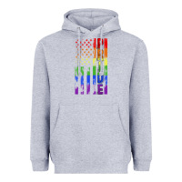 Heather Grey lgbtq pride american flag Heavyweight Hoodie - FaDigitalArtStudio
