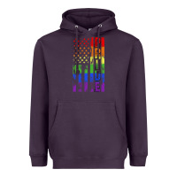 Plum lgbtq pride american flag Heavyweight Hoodie - FaDigitalArtStudio