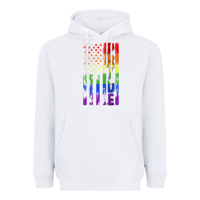 Lgbtq Pride American Flag Heavyweight Hoodie by FaDigitalArtStudio | Teevron