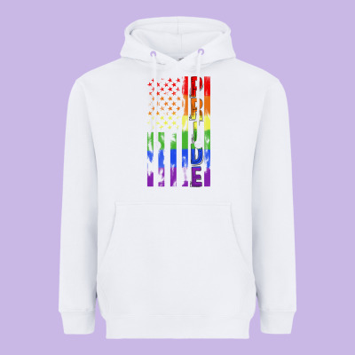 Lgbtq Pride American Flag Heavyweight Hoodie Designed By Fadigitalartstudio