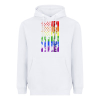 White lgbtq pride american flag Heavyweight Hoodie - FaDigitalArtStudio