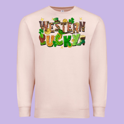Western Lucky St. Patricks Day Premium Sweatshirt Designed By Fadigitalartstudio