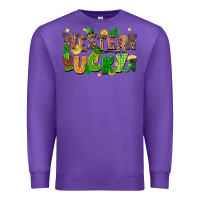 Purple western lucky St. Patricks Day Premium Sweatshirt - FaDigitalArtStudio