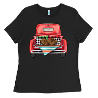 Black Christmas truck Ladies Tee - BarkalooDesign