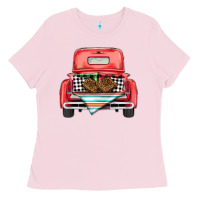 Bubblegum Pink Christmas truck Ladies Tee - BarkalooDesign