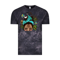 Cloud Black Lake Camping Afro Messy Bun Bbs Vintage Tee - BundleAndBundleShop