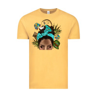 Vintage Mustard Lake Camping Afro Messy Bun Bbs Vintage Tee - BundleAndBundleShop