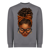 Storm afro messy bun orange leopard bow Heavyweight Sweatshirt - texasbilliewilder