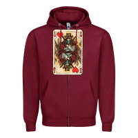 Burgundy King Of Hearts Cowboy Zipper Hoodie - HowdyJamesFarm