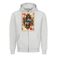 Dove Grey King Of Hearts Cowboy Zipper Hoodie - HowdyJamesFarm