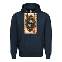 Navy King Of Hearts Cowboy Zipper Hoodie - HowdyJamesFarm
