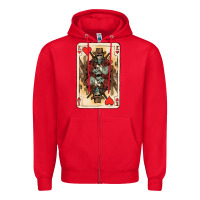 Red King Of Hearts Cowboy Zipper Hoodie - HowdyJamesFarm