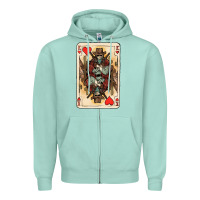 Seafoam King Of Hearts Cowboy Zipper Hoodie - HowdyJamesFarm