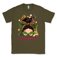 Army Green Glamping Messy Bun With Glamping Camp Tent Bbs Classic Tee - BundleAndBundleShop