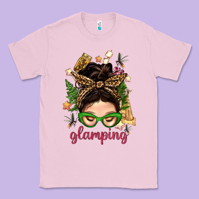 Glamping Messy Bun With Glamping Camp Tent Bbs Classic Tee Designed By Bundleandbundleshop