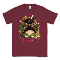 Burgundy Glamping Messy Bun With Glamping Camp Tent Bbs Classic Tee - BundleAndBundleShop