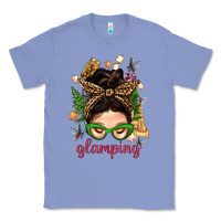 Colony Blue Glamping Messy Bun With Glamping Camp Tent Bbs Classic Tee - BundleAndBundleShop