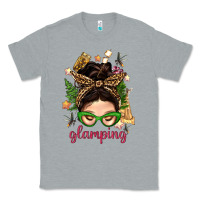 Heather Grey Glamping Messy Bun With Glamping Camp Tent Bbs Classic Tee - BundleAndBundleShop