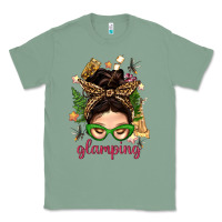 Sage Glamping Messy Bun With Glamping Camp Tent Bbs Classic Tee - BundleAndBundleShop