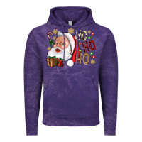 Cloud Purple Santa Ho Ho Ho With Gift Box Vintage Hoodie - BundleAndBundleShop