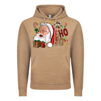 Vintage Coffee Santa Ho Ho Ho With Gift Box Vintage Hoodie - BundleAndBundleShop