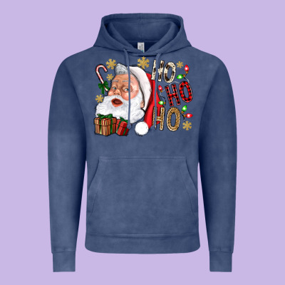 Santa Ho Ho Ho With Gift Box Vintage Hoodie Designed By Bundleandbundleshop