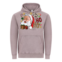 Vintage Zinc Santa Ho Ho Ho With Gift Box Vintage Hoodie - BundleAndBundleShop