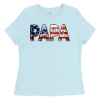 Baby Blue American Papa Ladies Tee - LillyAllenDesigns