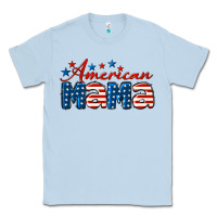 Dusty Blue American Mama Mother's Day Classic Tee - LillyAllenDesigns